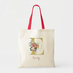 Rosa De Algodón Rosa E Bolsa De Tote Inicial - Nom