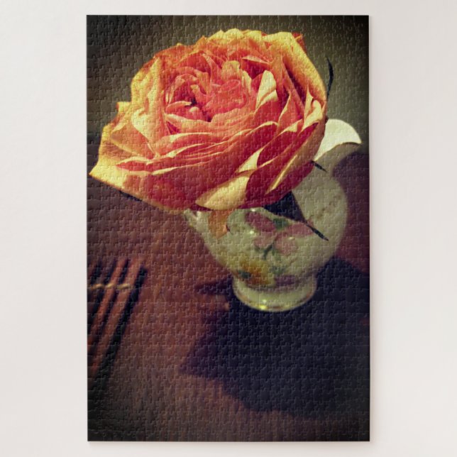 Rosa de amor rosado relajando el rompecabezas del  (Vertical)
