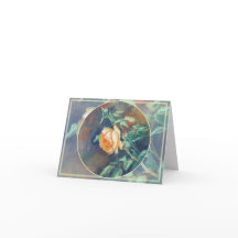 Rosa de arte original inglés Tarjeta de nota dobla