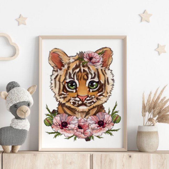 Rosa de Baby Tiger Poster Animal | Arte de tigre l (Subido por el creador)