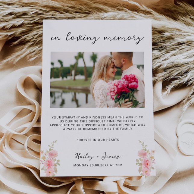 Rosa De Boda En La Plantilla De Rótulo De Memoria  (Rose Wedding In Loving Memory Sign Template)