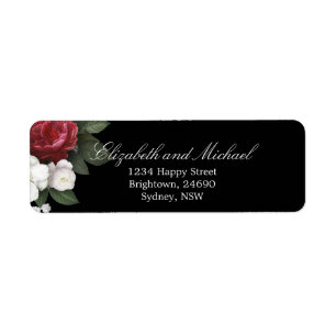 Rosa de Borgoña Elegante etiqueta de Boda de Moda