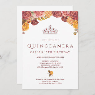 Rosa de Borgoña  Invitaciones Quinceanera