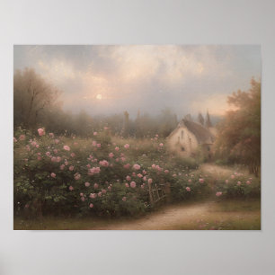 Rosa de cabaña inglesa - arte vintage