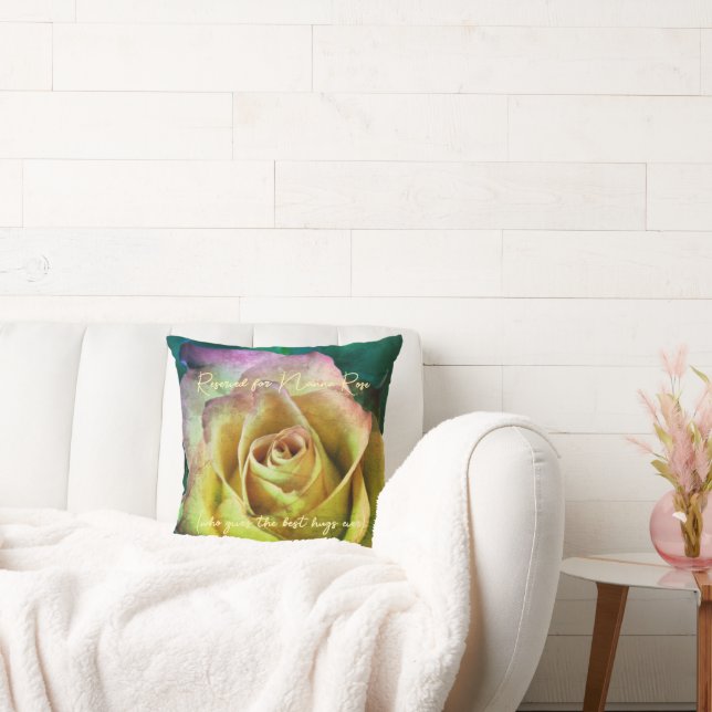 Rosa de Cojín decorativo de mensajes y nombre pers (Sofá)