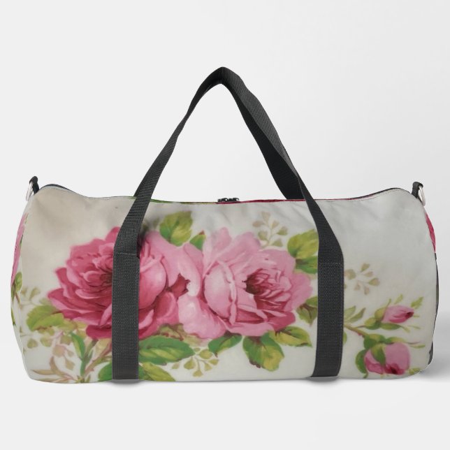 Rosa de col de época Elegancia Bolsa de Duffle (Anverso)