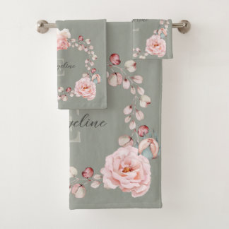 Rosa de color de agua personalizado | Verde salvia