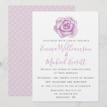 Rosa de color morado | Invitación a la boda
