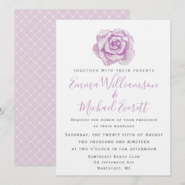Rosa de color morado | Invitación a la boda
