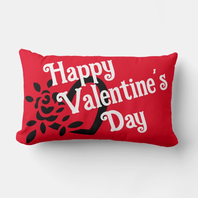 Rosa de corazón lanza almohada (Anverso)