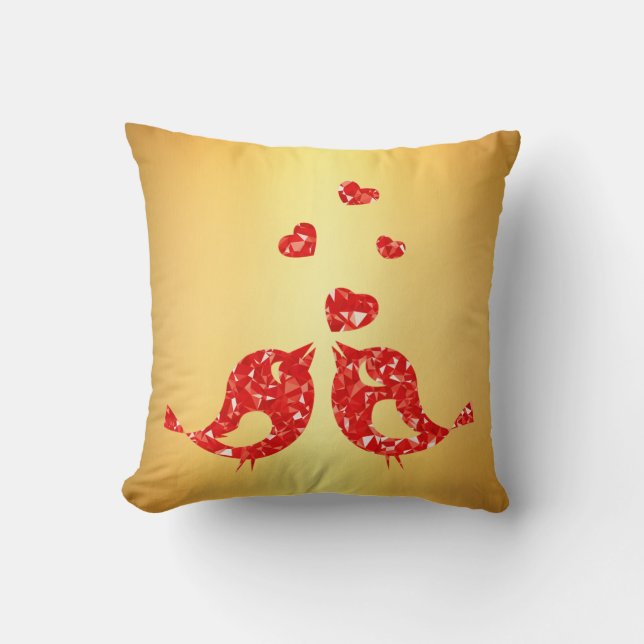 Rosa de corazón lanza almohada (Anverso)