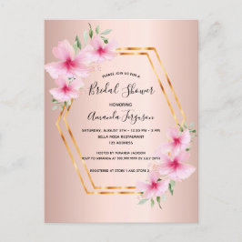 Rosa de ducha de novia invitación a las flores ros