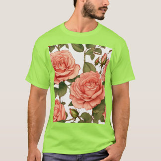 Rosa de época y camisetas de bud - Arte floral ele