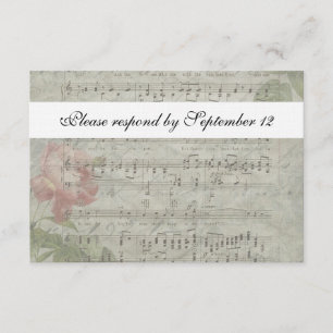 Rosa de época y rsvp de música con sobre