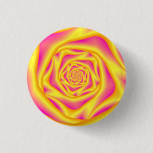 Rosa de espiral de botón en amarillo y rosa