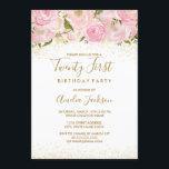 Rosa de espuma de oro rosado Invitación a cumpleañ<br><div class="desc">Invitaciones florales más elegantes en la Pequeña Tienda Bayleigh! Hemos utilizado imágenes de www.createthecut.com</div>