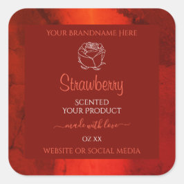 Rosa de etiquetas de productos de mármol rojo lumi