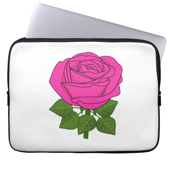 Rosa de flores - rosa rosado! Funda para portátil (Frente)