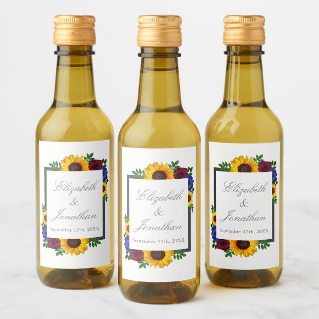 Rosa de girasol Boda floral (Botellas)