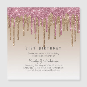 Rosa de goteo Purpurina de oro 21º CUMPLEAÑOS Rosa