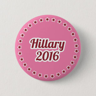 Rosa de Hillary Clinton 2016 botón de Pinback de
