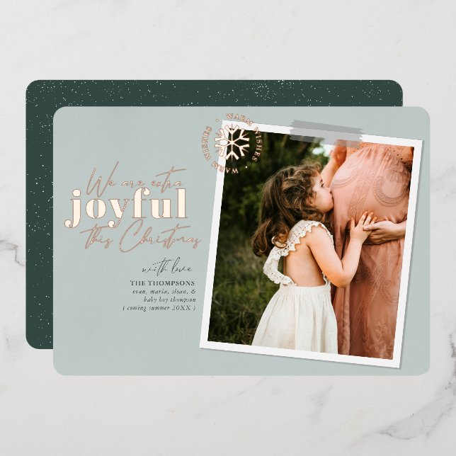 Rosa de Invitación de Embarazo Verde Extra Joyful (Anverso/Reverso)