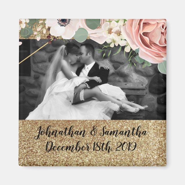 Rosa de Jardín Geométrico de imán fotográfico pers (Frente)