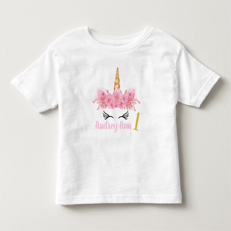 Goteo Económico Mesa final Rosa de la camisa del cumpleaños del unicornio | Zazzle.es