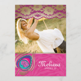 Rosa de la cebra de la invitación del dulce