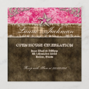 Rosa de la estrella de la tarjeta de la foto del