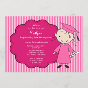 Rosa de la invitación de la graduación del