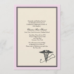 Rosa de la invitación de la graduación del MD