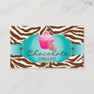 Rosa de la magdalena del chocolate de la tarjeta