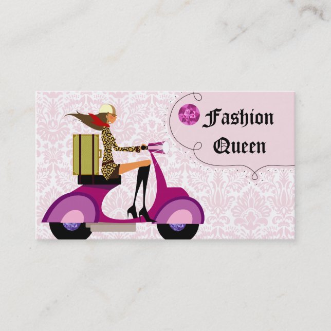 Rosa de la mujer de la vespa de la tarjeta de (Anverso)