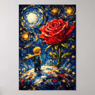 Rosa de la Noche Estrellada Arte Pintura del Princ