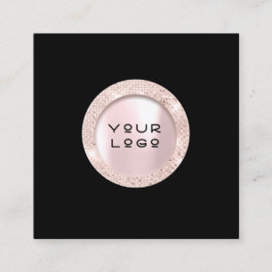 Rosa de la tarjeta de cita Eyelashes Logo Blanco n