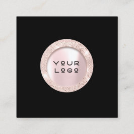 Rosa de la tarjeta de cita Eyelashes Logo Blanco n