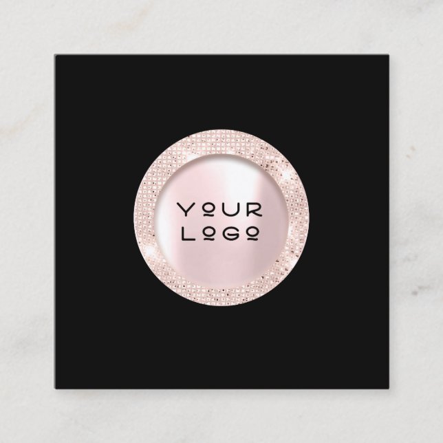 Rosa de la tarjeta de cita Eyelashes Logo Blanco n (Anverso)