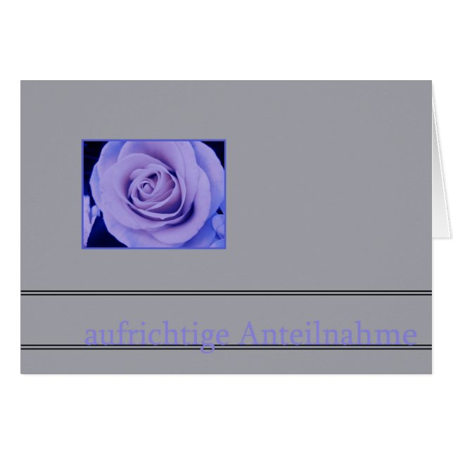 rosa de lavanda con tarjeta de simpatía gris alemá (Anverso (Horizontal))
