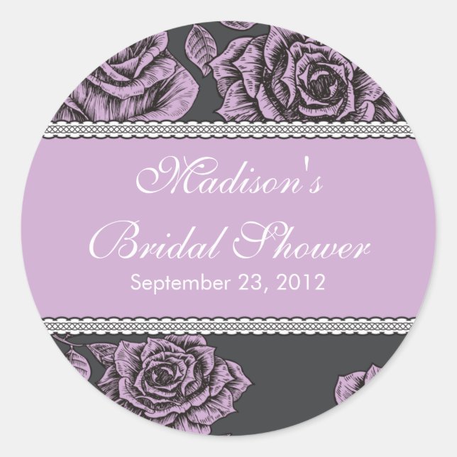 Rosa de lavanda de época Pegatina de ducha de novi (Anverso)