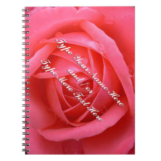 Rosa de libreta de rosa romántico personalizada