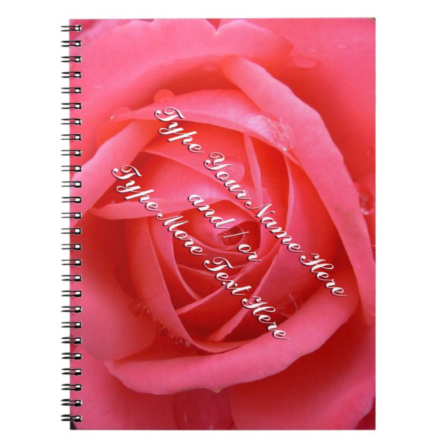 Rosa de libreta de rosa romántico personalizada (Frente)