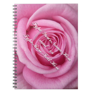 Rosa de libreta de rosa romántico personalizada