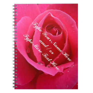 Rosa de libreta de rosa romántico personalizada