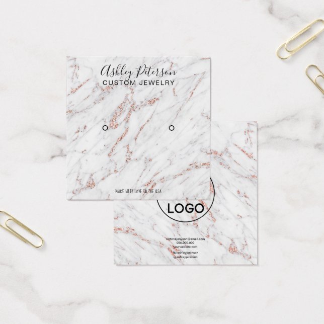 Rosa de logotipo purpurina de mármol para auricula (Oficina)