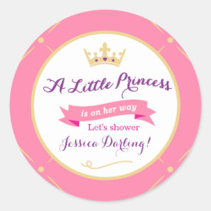 Rosa de los pegatinas el de princesa Baby Shower
