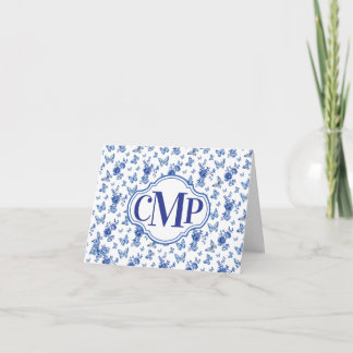 Rosa de mariposa azul blanco clásico nota monogram