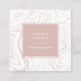 Rosa de mármol Tarjeta de negocios cuadrada de pat