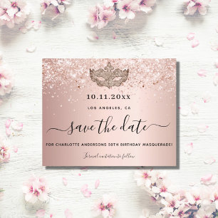 Rosa de Masquerade oro guardar la tarjeta de fecha
