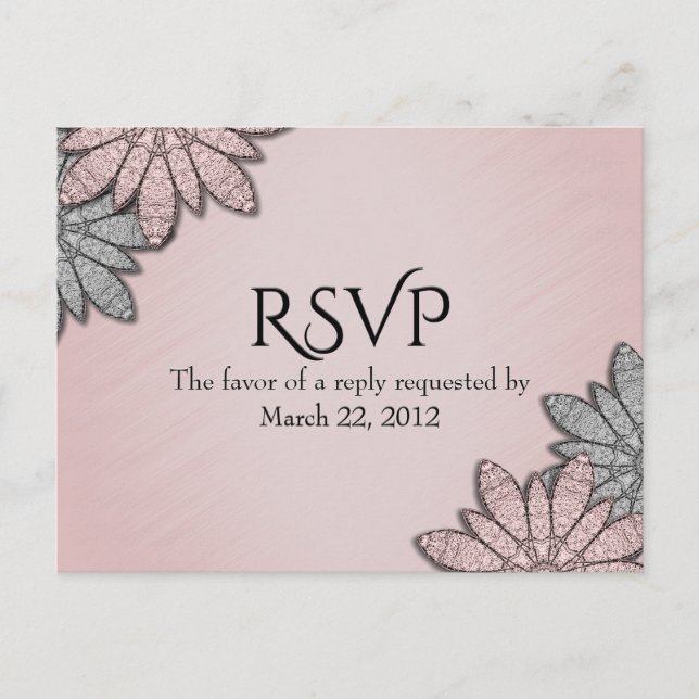 Rosa de moda RSVP con opción de menú (Anverso)